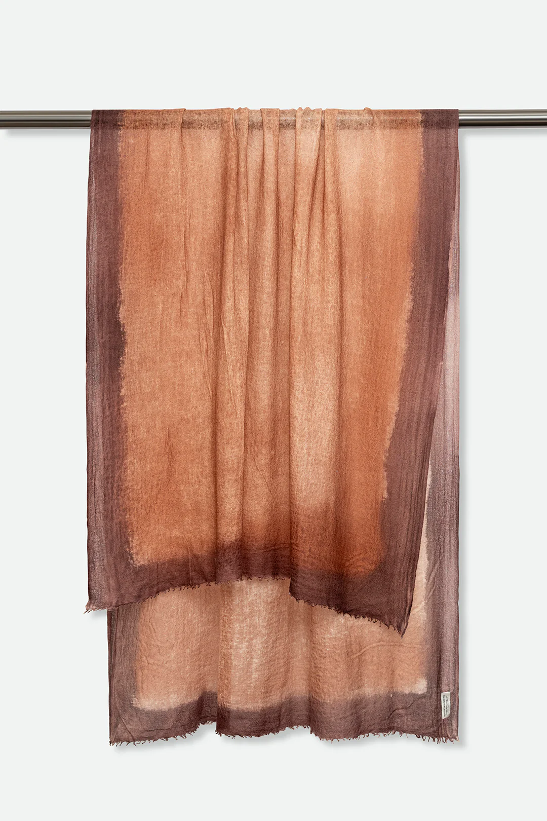 EARTHEN BROWN SCARF IN HAND DYED CASHMERE - Image 2