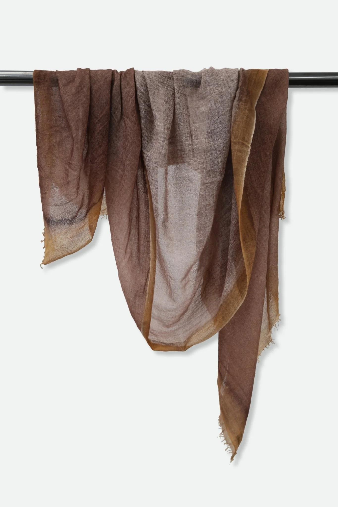 GOLD & COPPER SCARF IN HAND DYED CASHMERE - Image 2