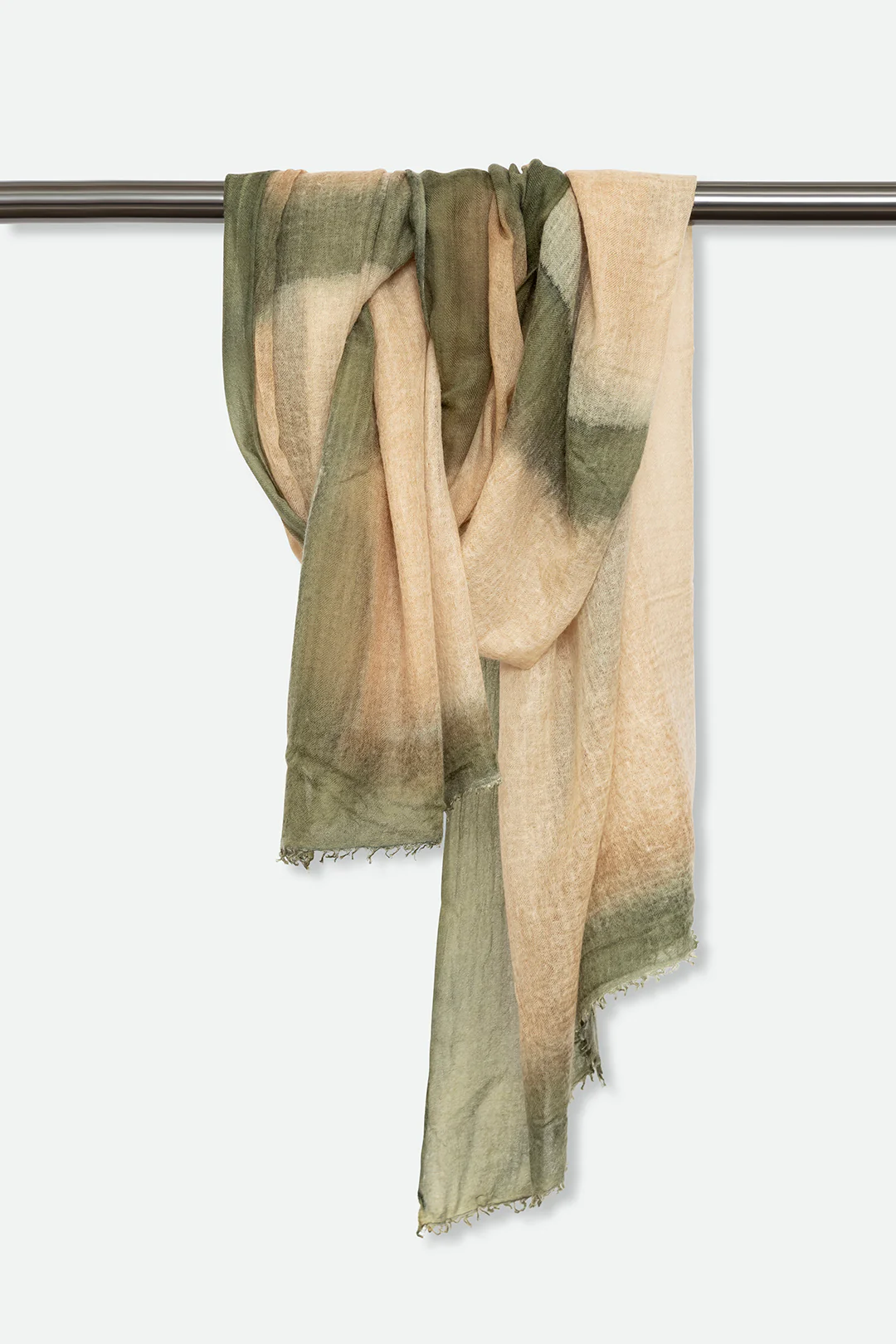 ROPE KHAKI SCARF IN HAND DYED CASHMERE - Image 6