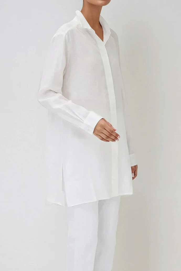 SELLA SHIRT IN ITALIAN LINEN WHITE - Image 2