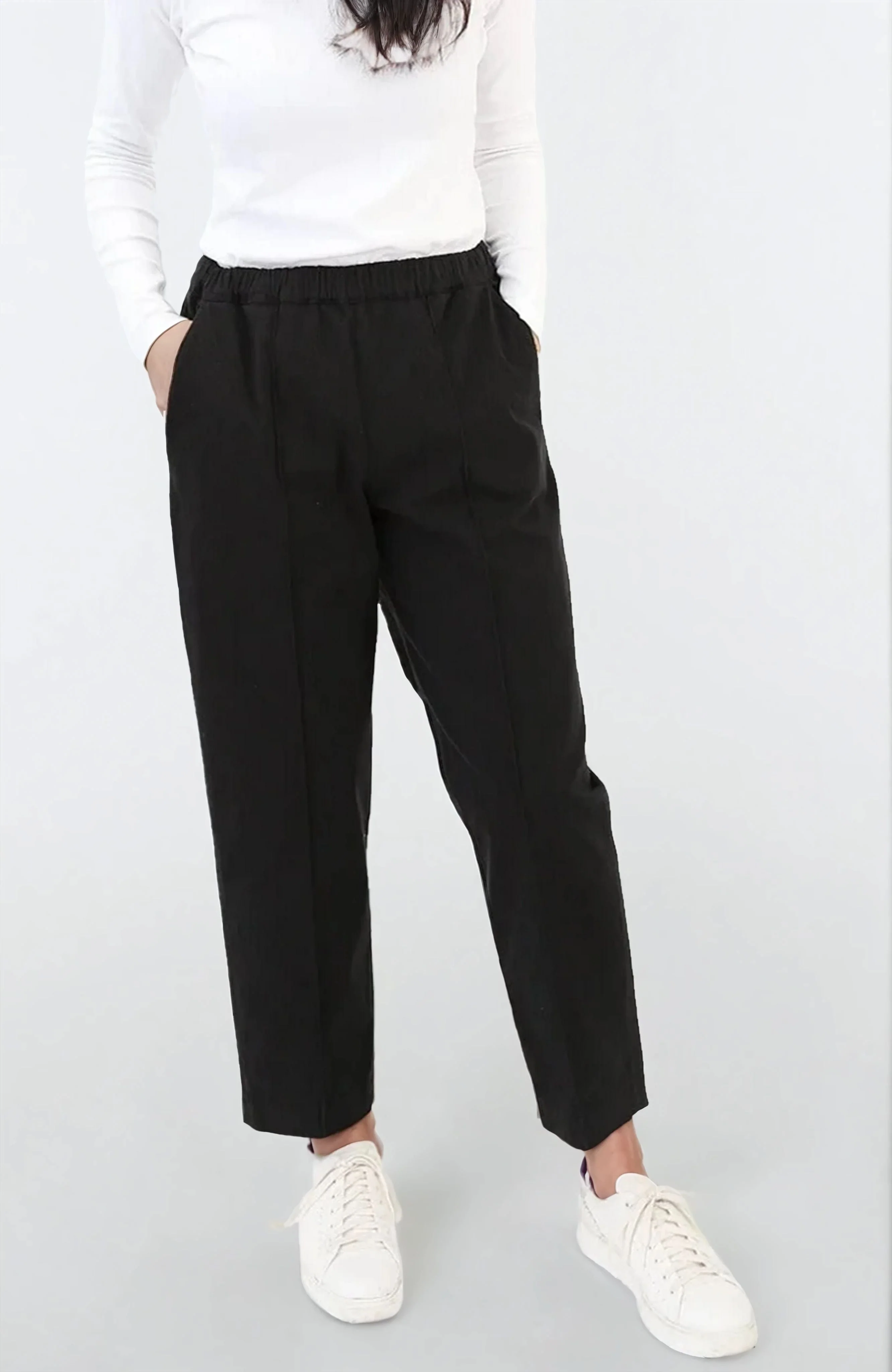 SHAY PULL-ON PANT IN GARMENT WASHED COTTON - Image 4