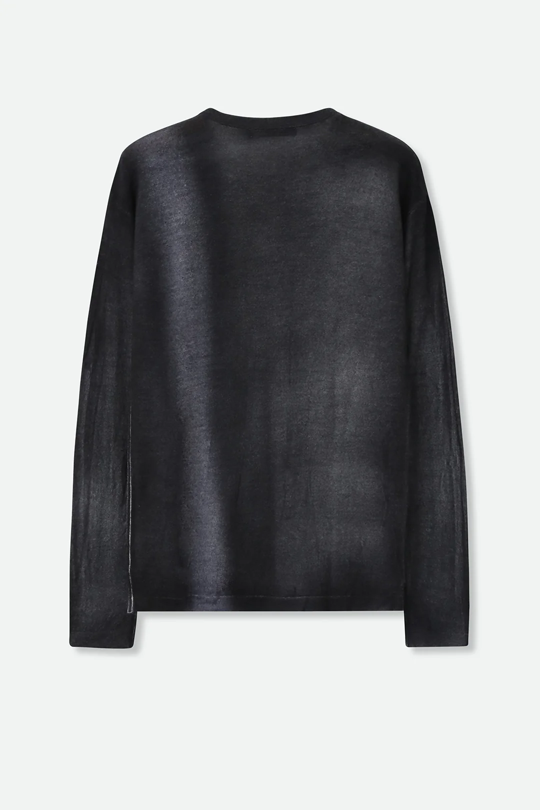 SHILOH CREW IN HAND-DYED CASHMERE CHARCOAL STRIPE - Image 3