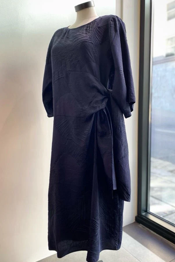 MAYA SIDE TIE DRESS IN LINEN-SILK - Image 3