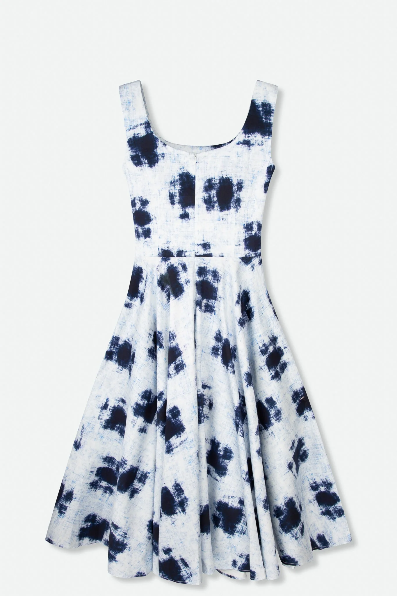 TARAIS ROUNDED NECK SLEEVELESS DRESS IN ITALIAN COTTON STRETCH - Image 4