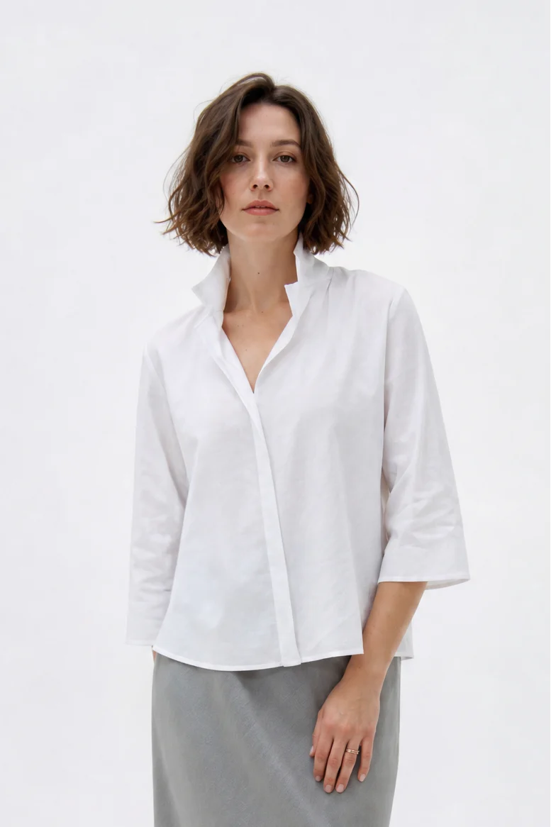 SORELLA SHIRT IN ITALIAN LINEN STRETCH - Image 9
