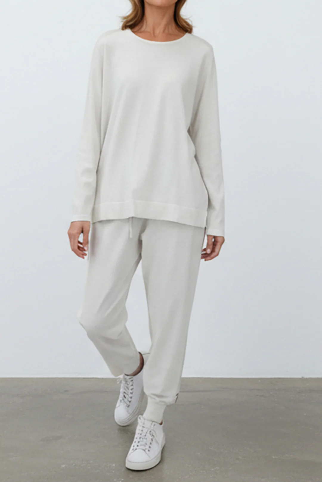 LIMITED EDITION STEVIE LONG SLEEVE CREW IN KNIT PIMA COTTON