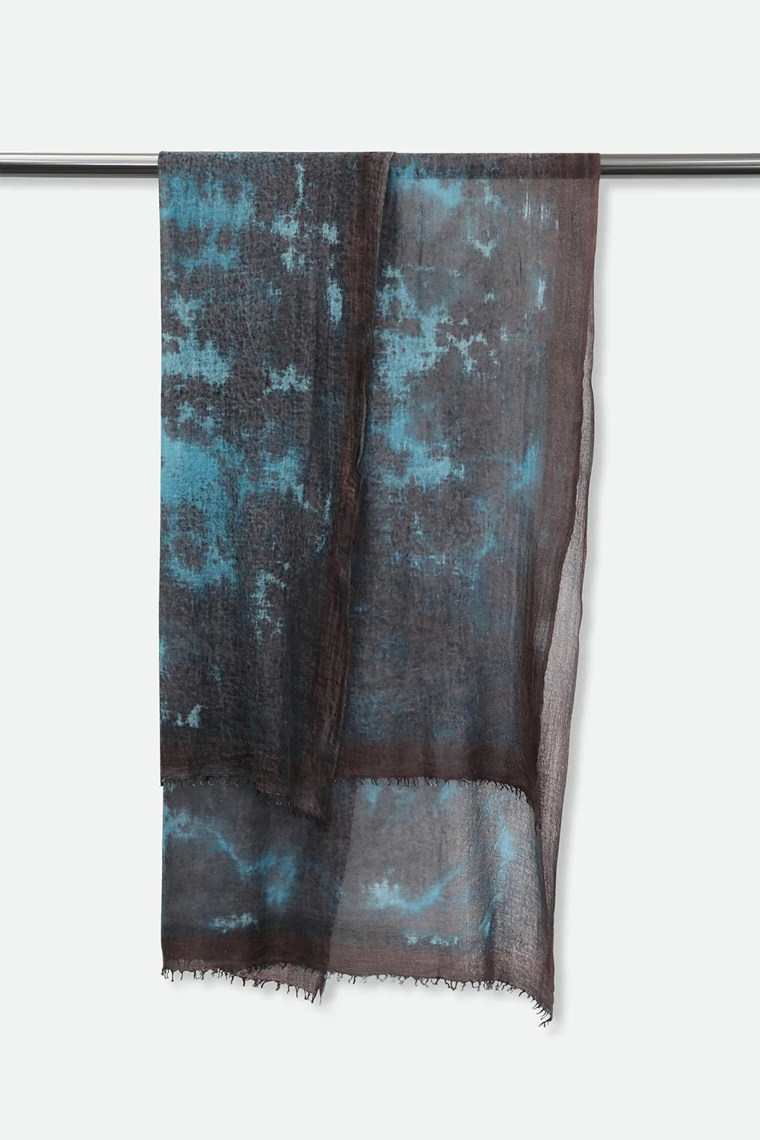 BRONZED TURQUOISE SCARF IN HAND DYED CASHMERE - Image 2