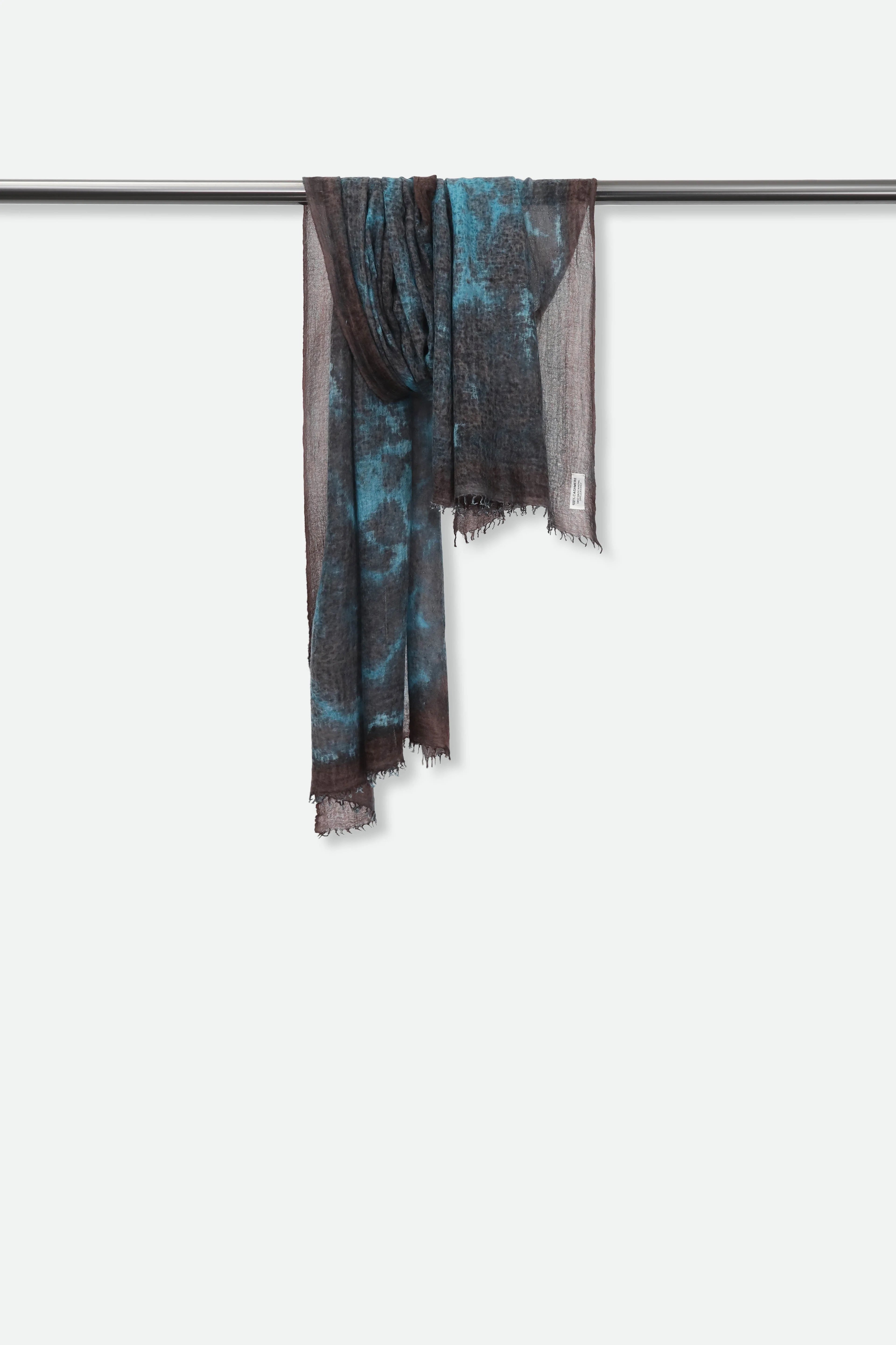 BRONZED TURQUOISE SCARF IN HAND DYED CASHMERE - Image 4