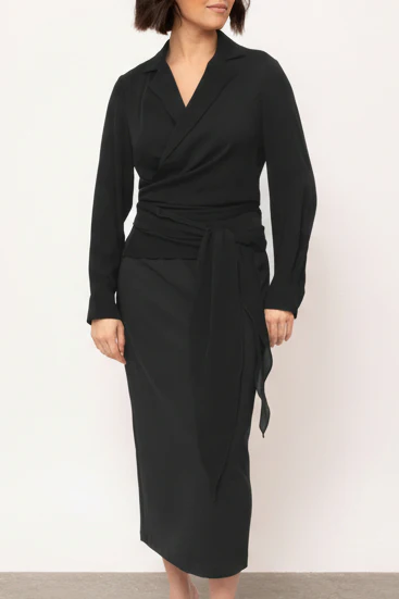 TORINO WRAP SHIRT IN SILK CREPE - Image 3