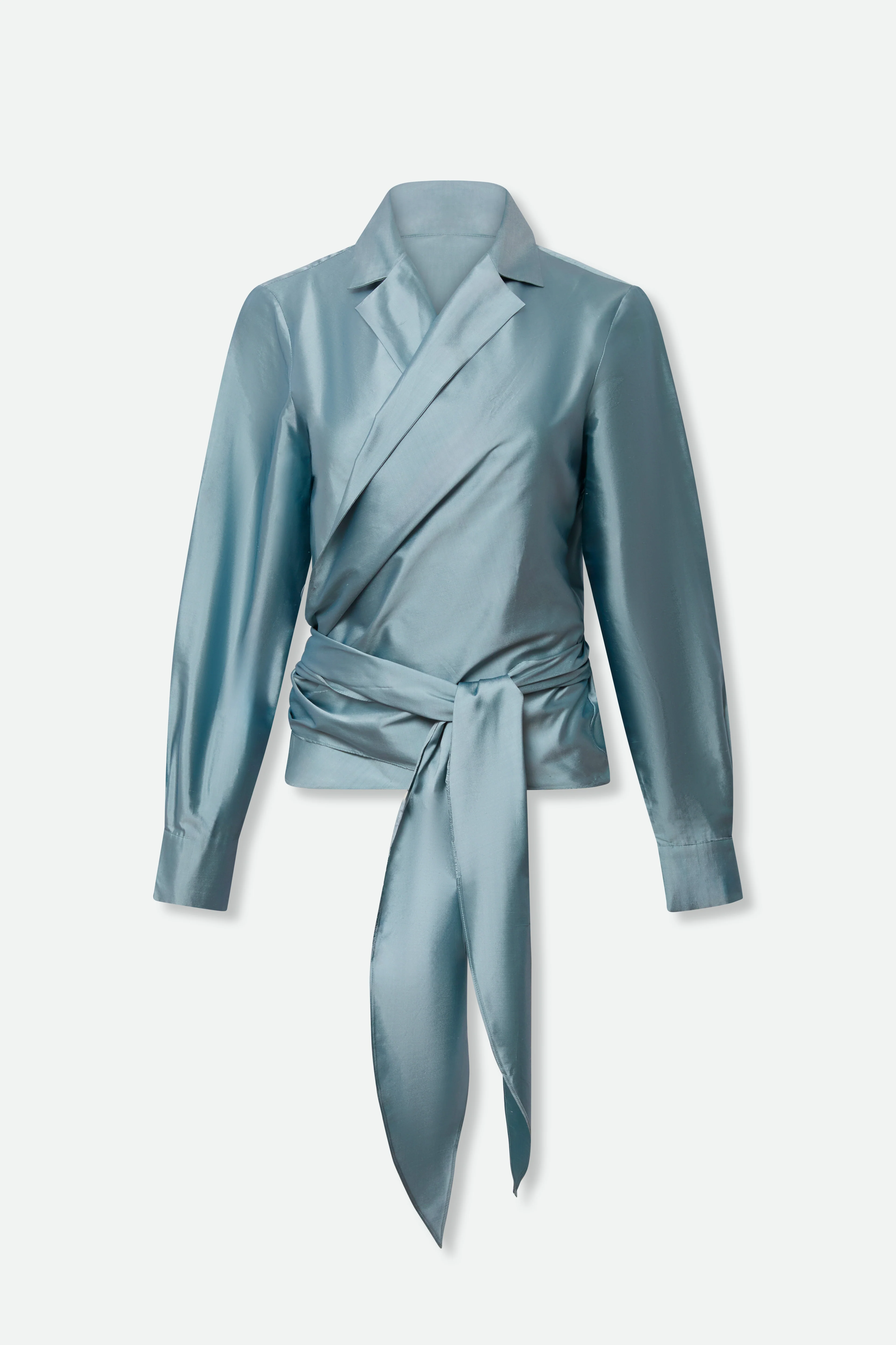TORINO WRAP SHIRT IN DUPIONI SILK - Image 5