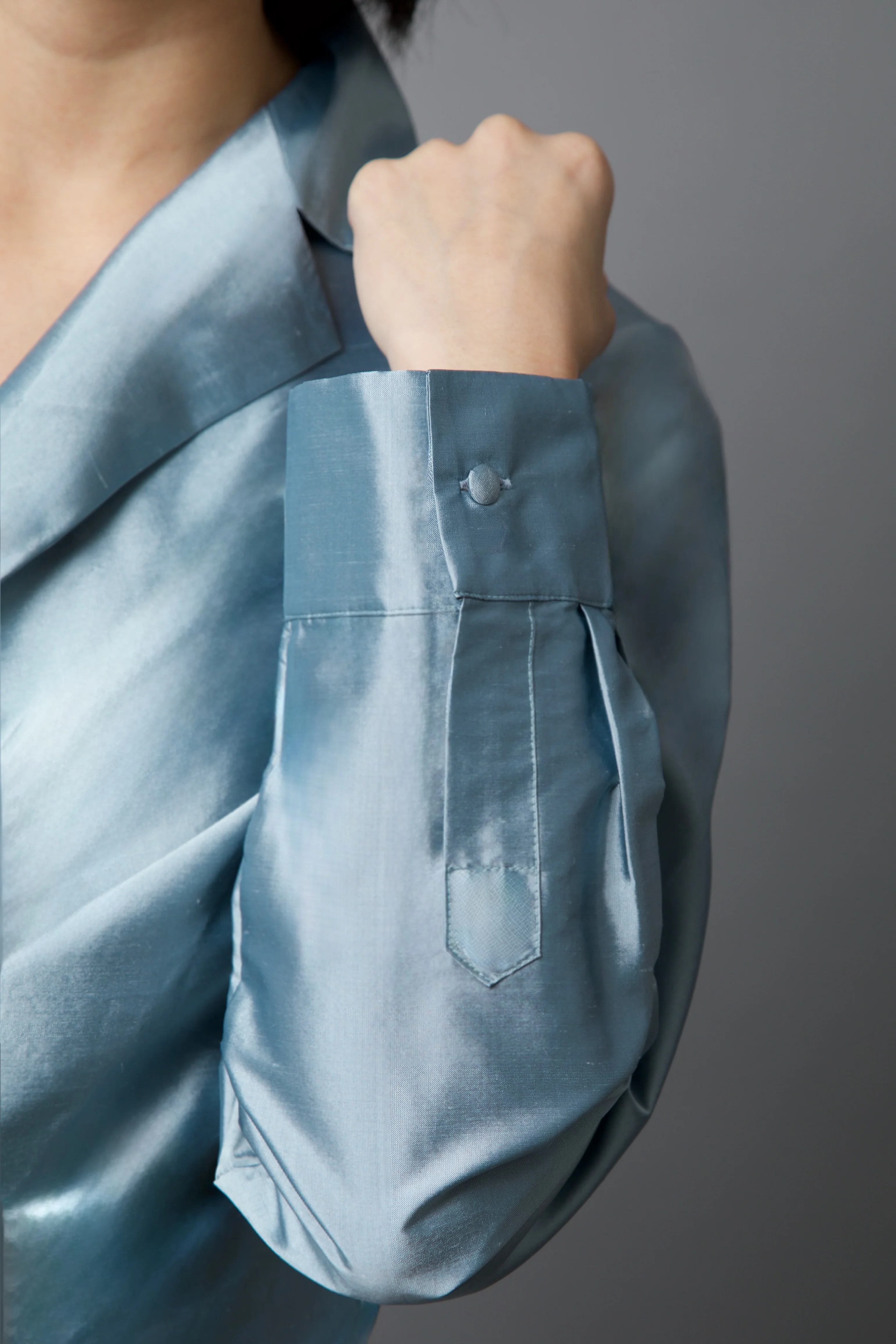 TORINO WRAP SHIRT IN DUPIONI SILK - Image 6