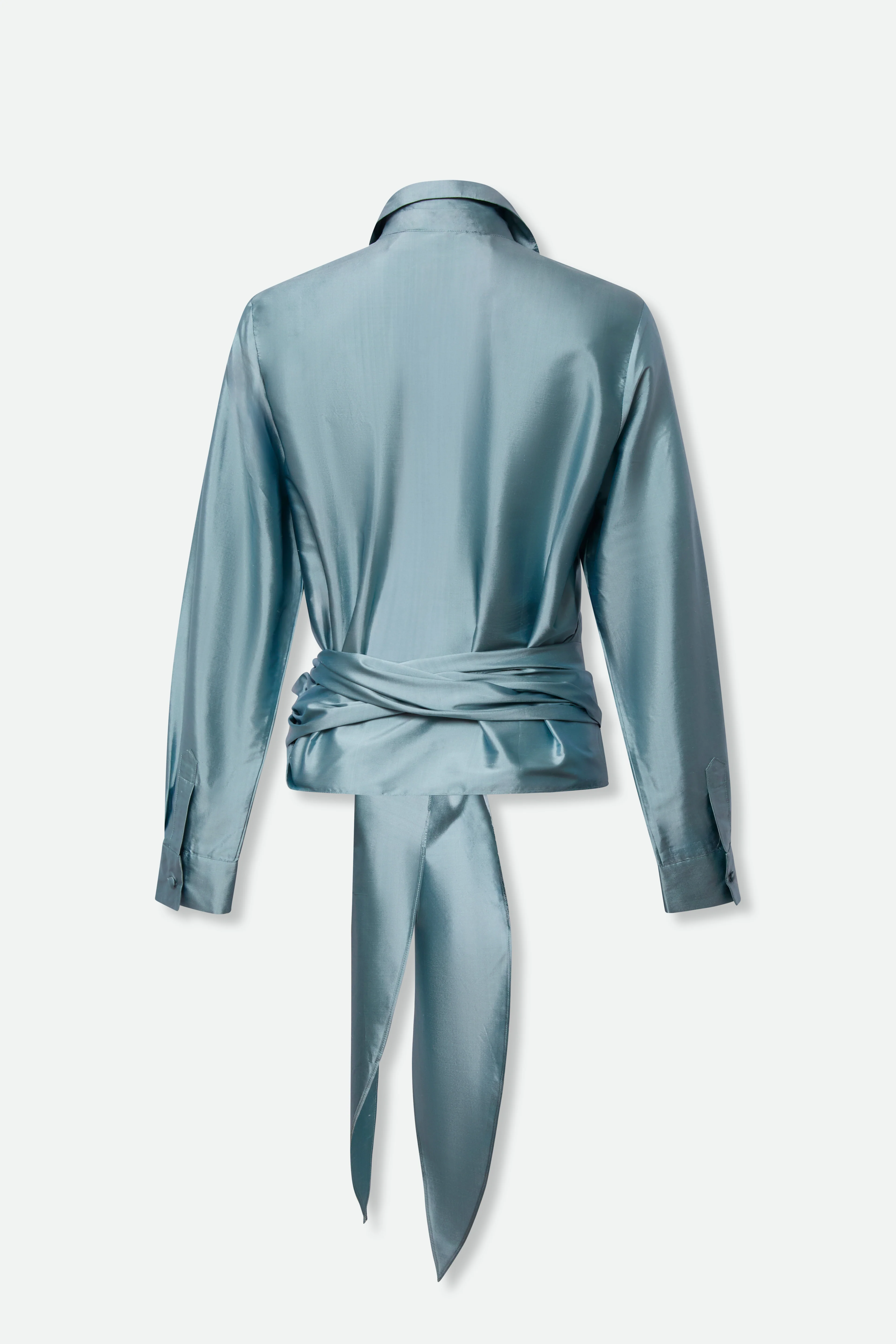 TORINO WRAP SHIRT IN DUPIONI SILK - Image 7