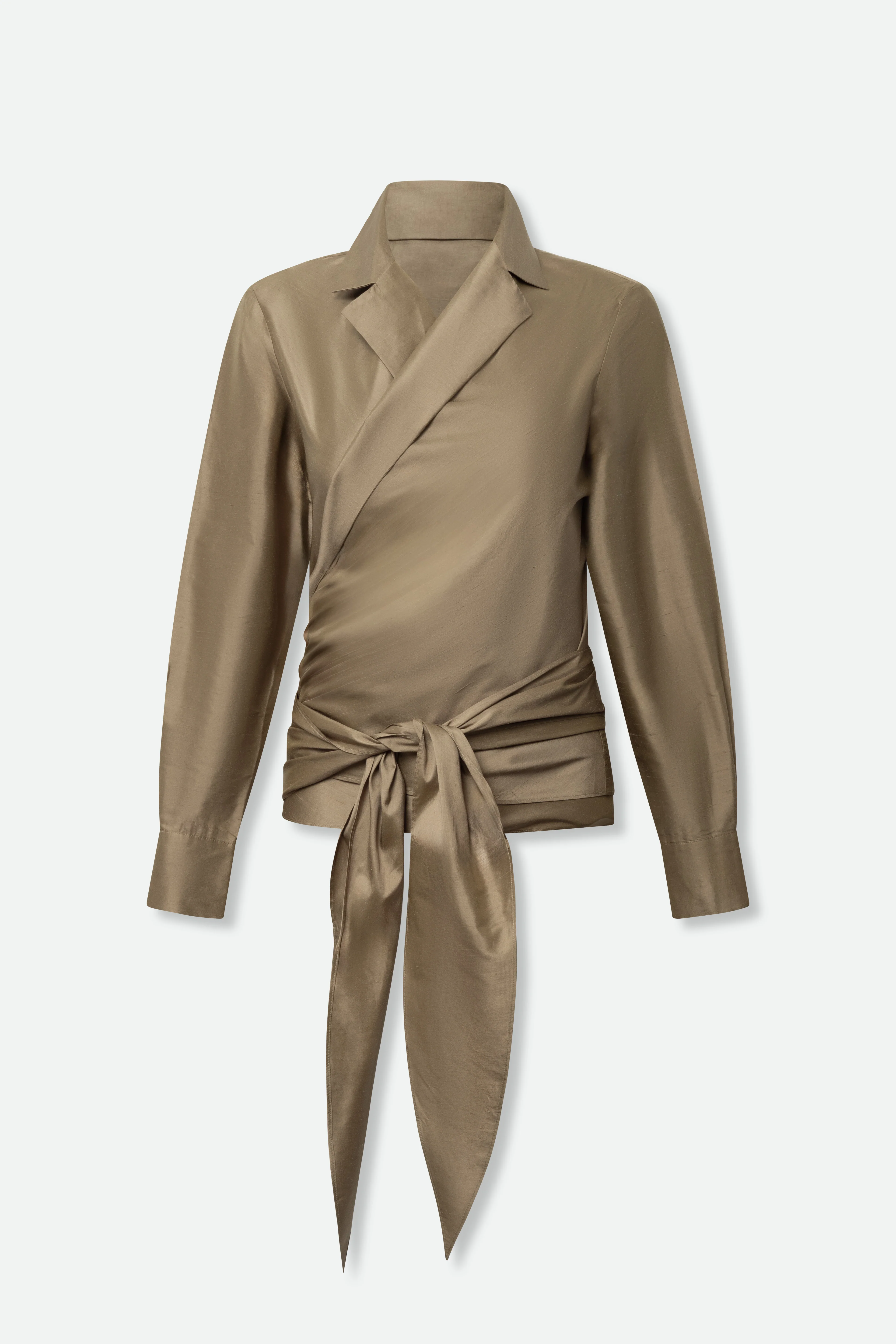 TORINO WRAP SHIRT IN DUPIONI SILK - Image 9