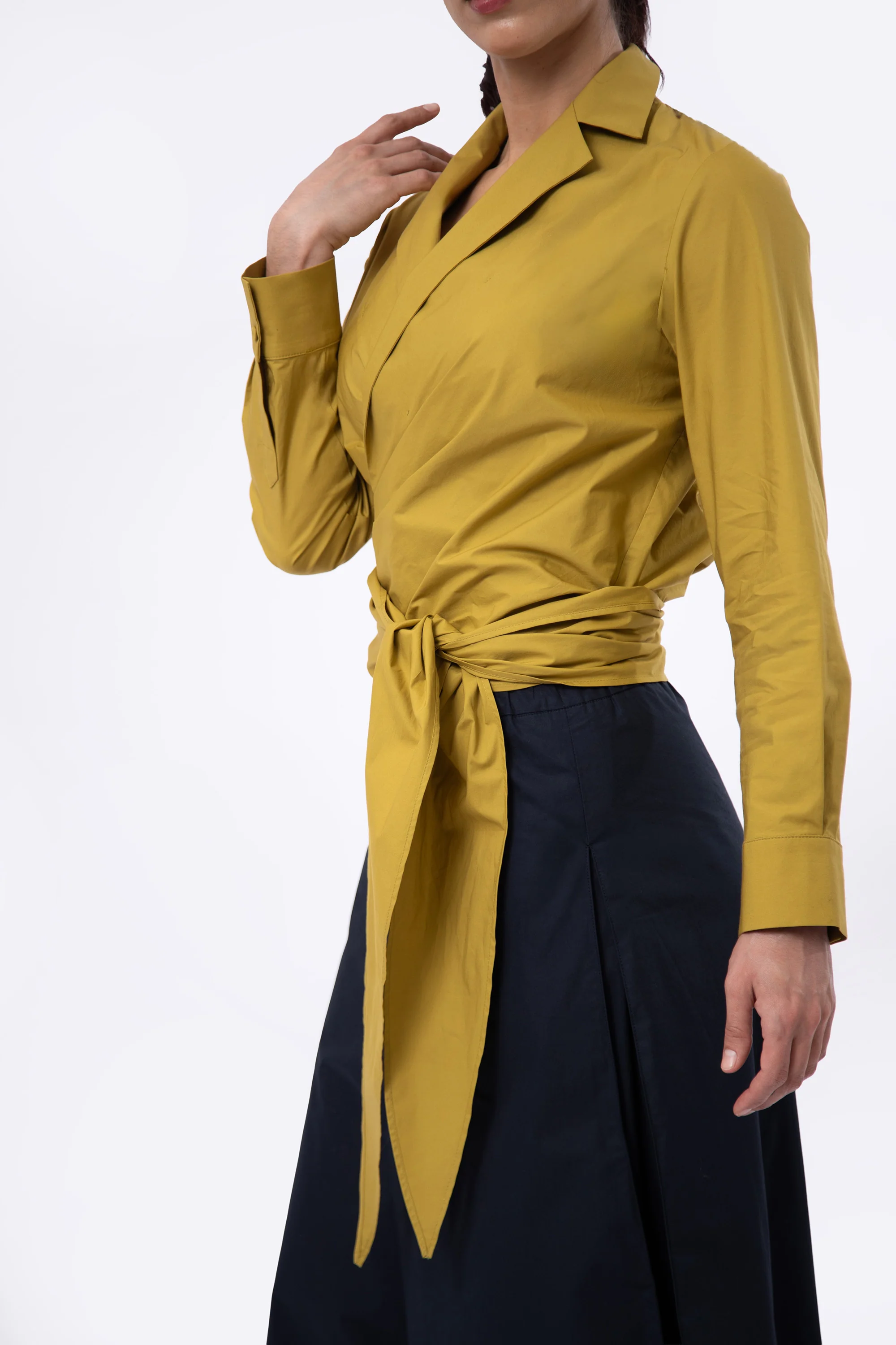 TORINO WRAP SHIRT IN ITALIAN FINE STRETCH COTTON - Image 5
