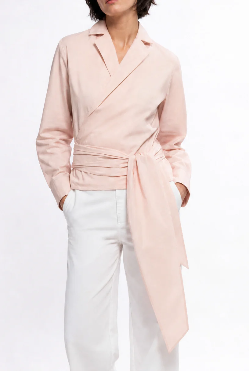 TORINO WRAP SHIRT IN ITALIAN FINE STRETCH COTTON - Image 9