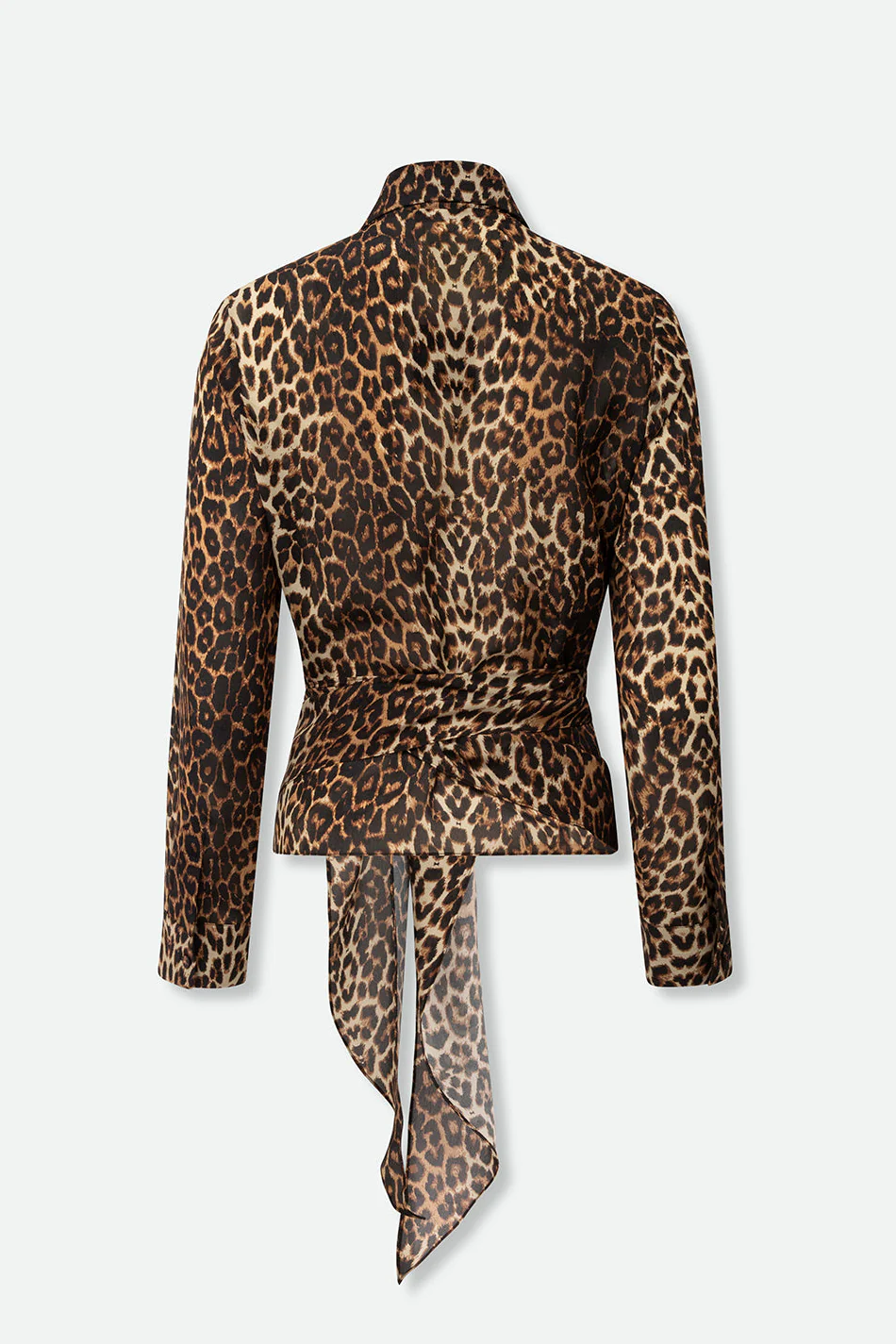 TORINO WRAP SHIRT IN SILK CREPE LEOPARD - Image 4