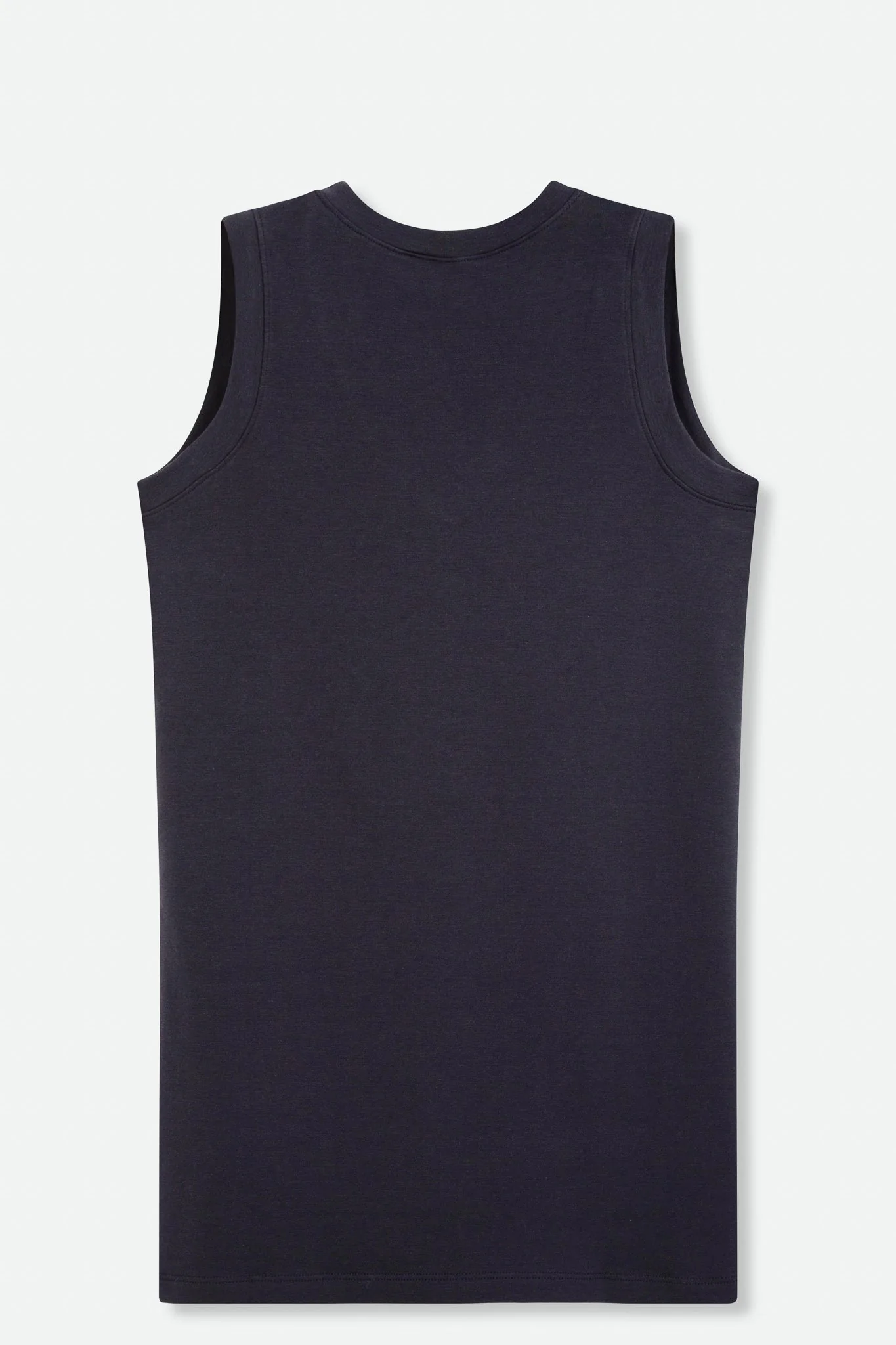 V-NECK MUSCLE TANK IN PIMA COTTON STRETCH NAVY - Image 3