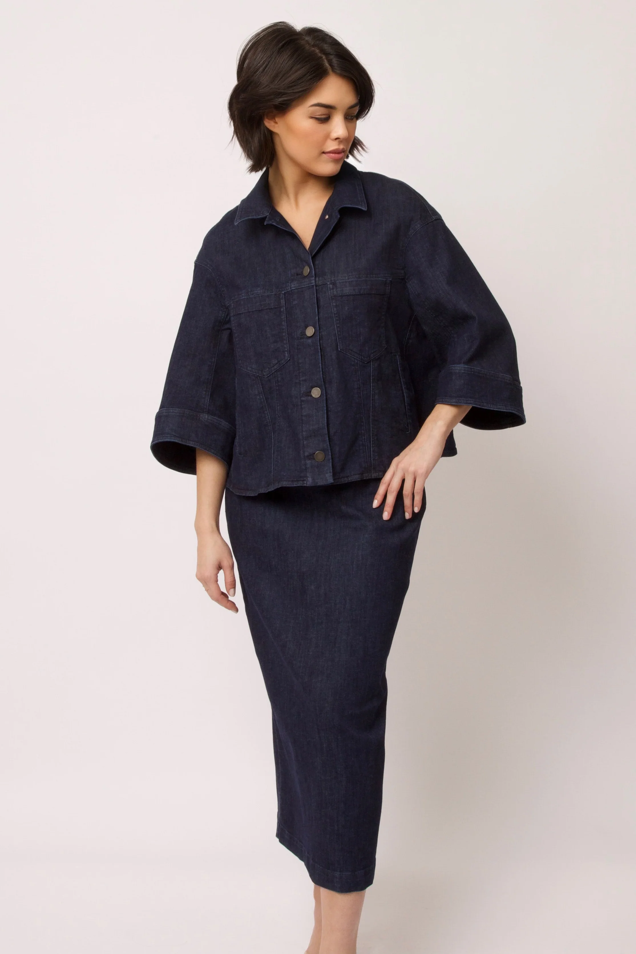 VENETO DENIM JACKET IN ORGANIC ITALIAN DENIM STRETCH - Image 2