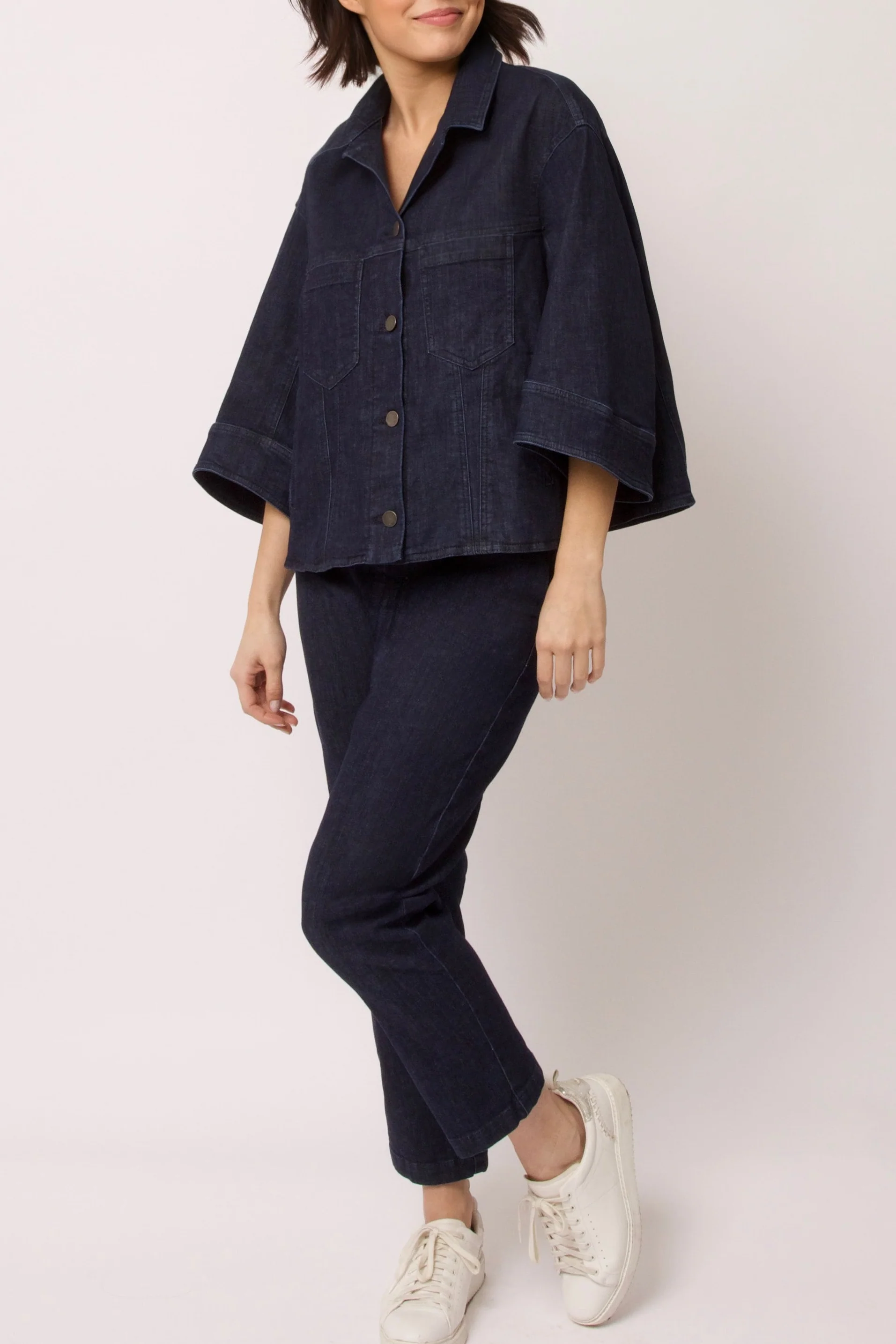 VENETO DENIM JACKET IN ORGANIC ITALIAN DENIM STRETCH - Image 3