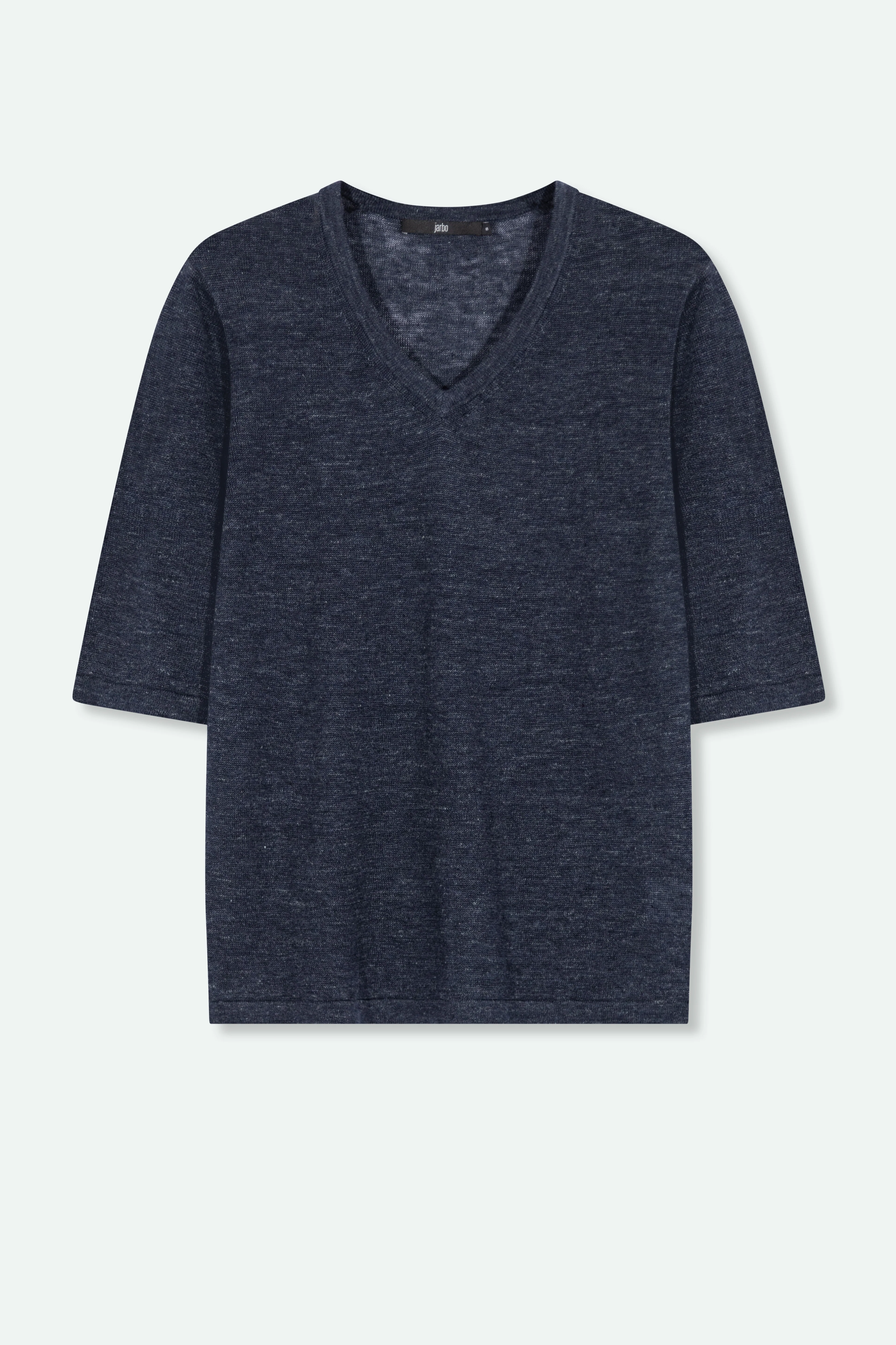 VERO V-NECK IN FINE GAUGE ITALIAN LINEN KNIT - Image 2