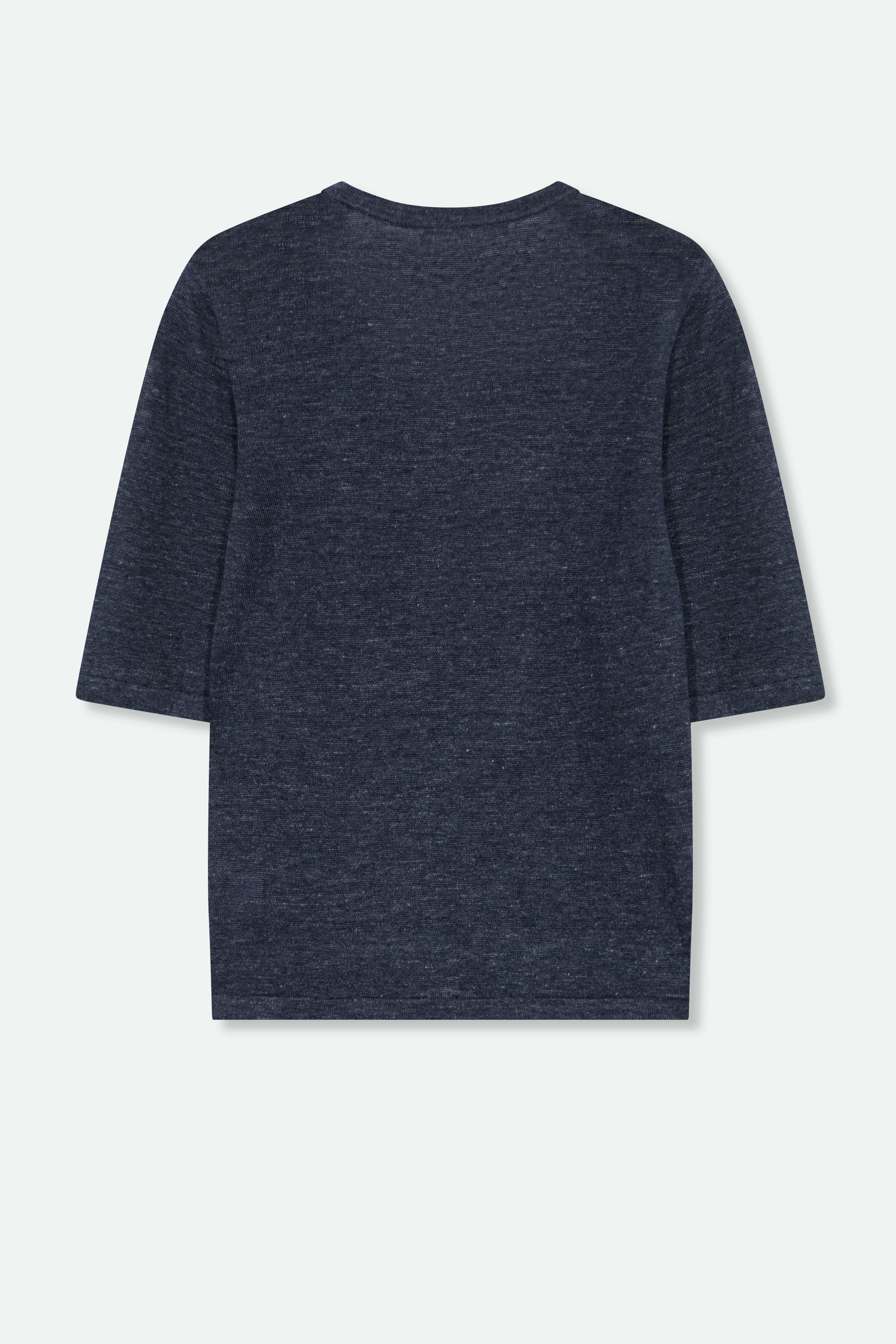 VERO V-NECK IN FINE GAUGE ITALIAN LINEN KNIT - Image 3