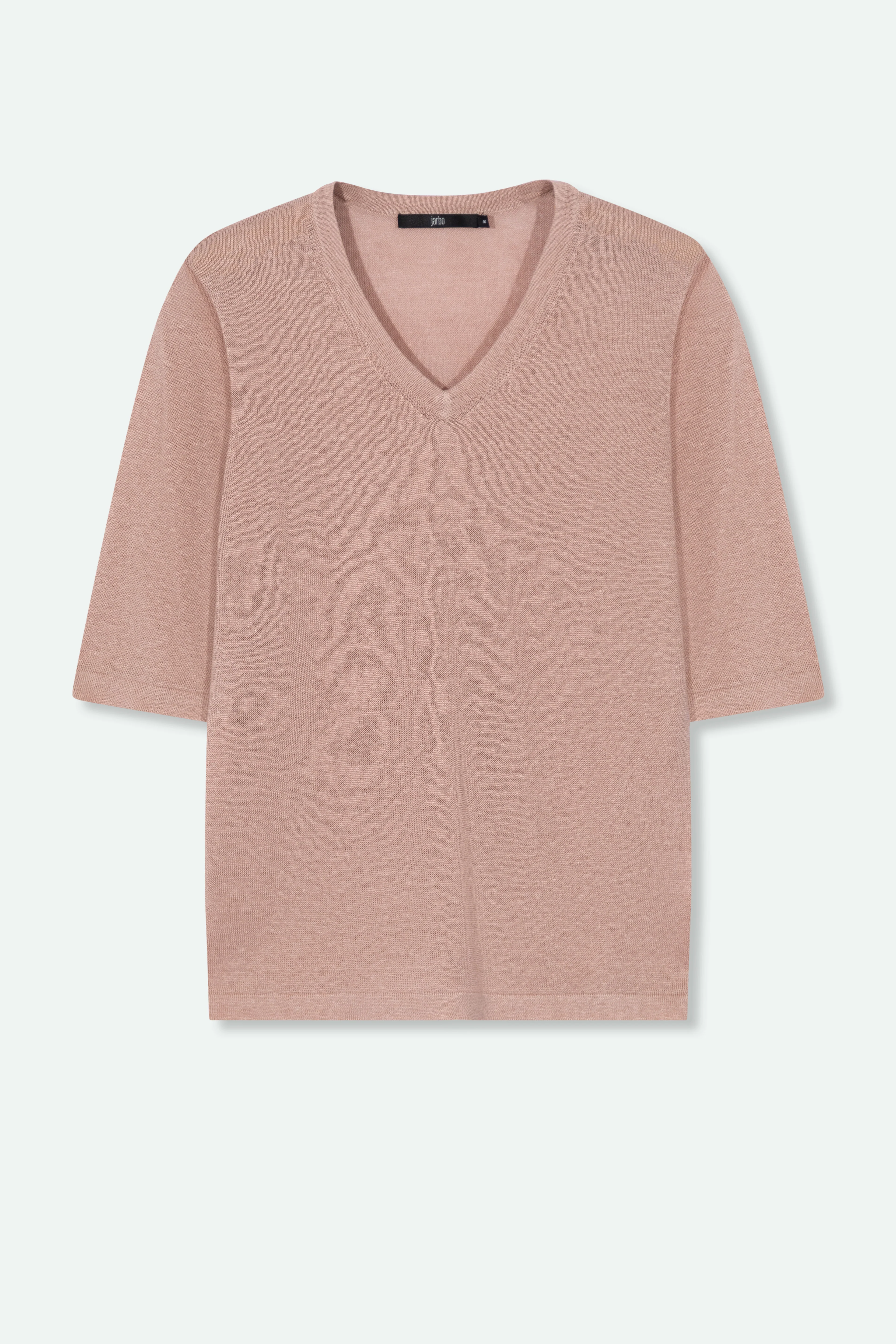 VERO V-NECK IN FINE GAUGE ITALIAN LINEN KNIT - Image 4