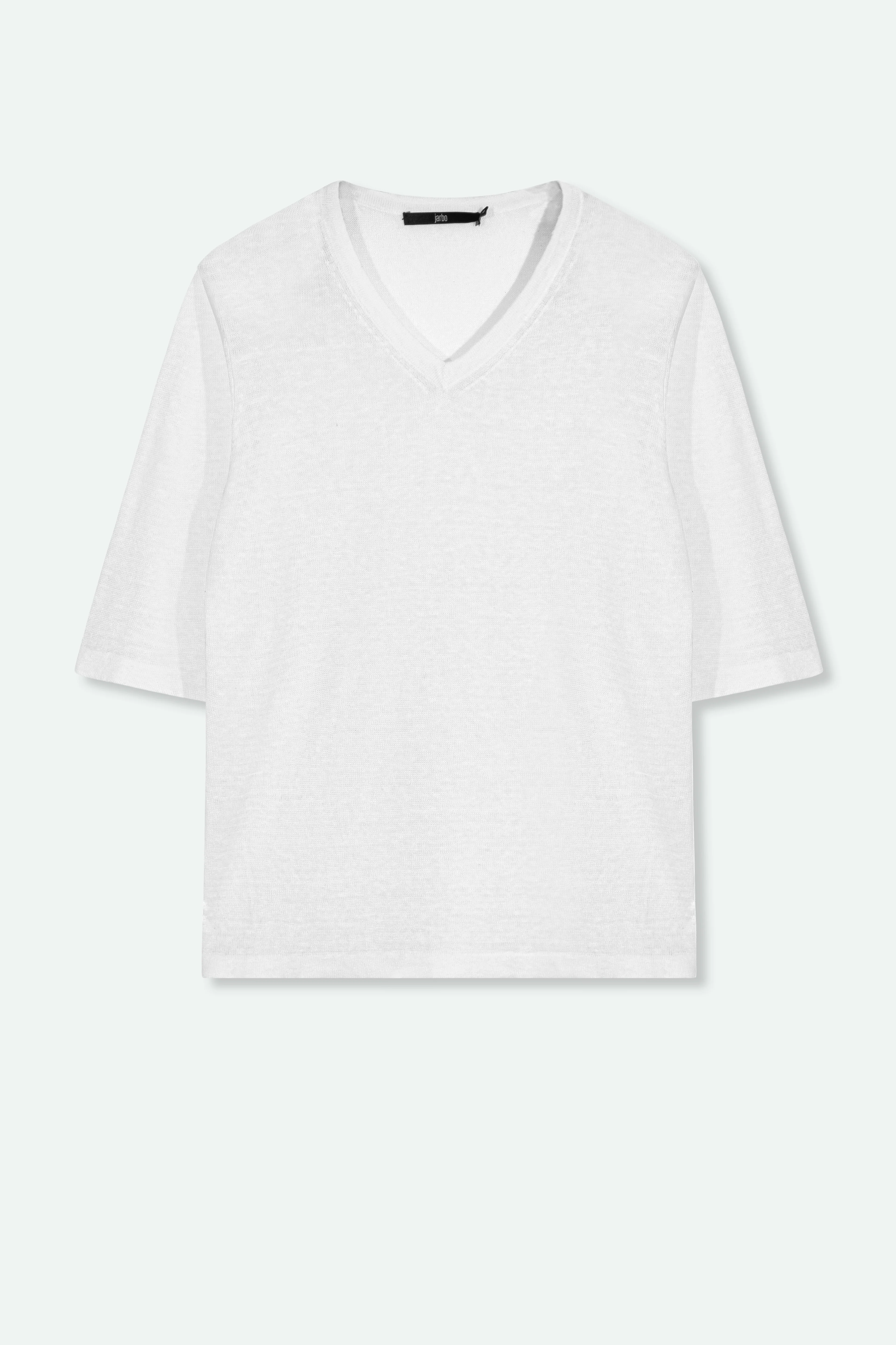 VERO V-NECK IN FINE GAUGE ITALIAN LINEN KNIT - Image 7