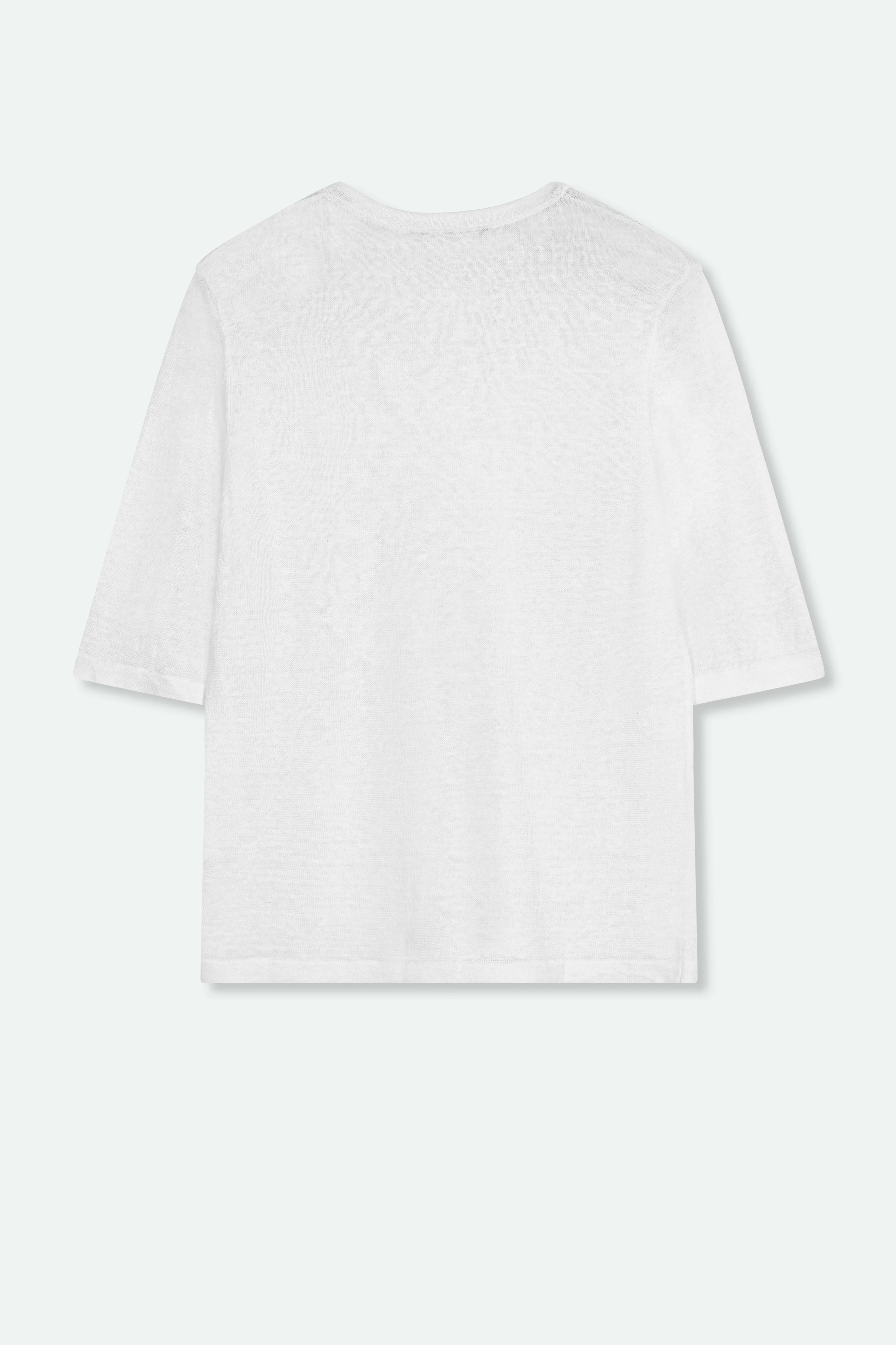 VERO V-NECK IN FINE GAUGE ITALIAN LINEN KNIT - Image 9