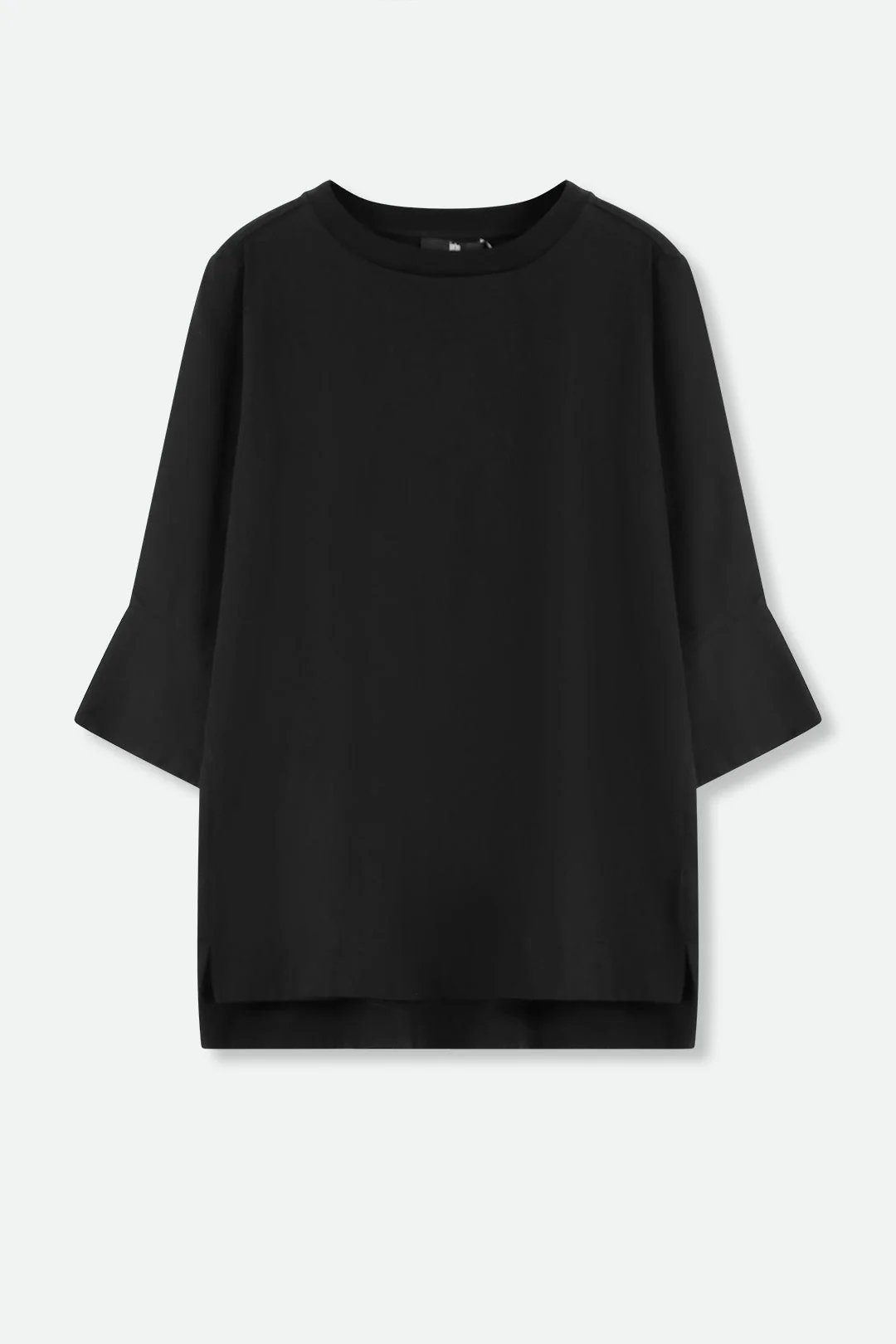 MANDA WIDE CUFF TOP IN ITALIAN JERSEY AND POPLIN COTTON - Image 2