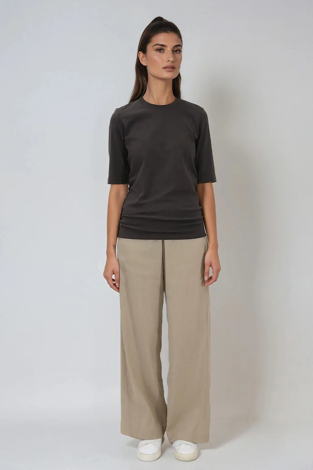 PIETRA WIDE LEG PANT IN LINEN COTTON STRETCH - Image 3