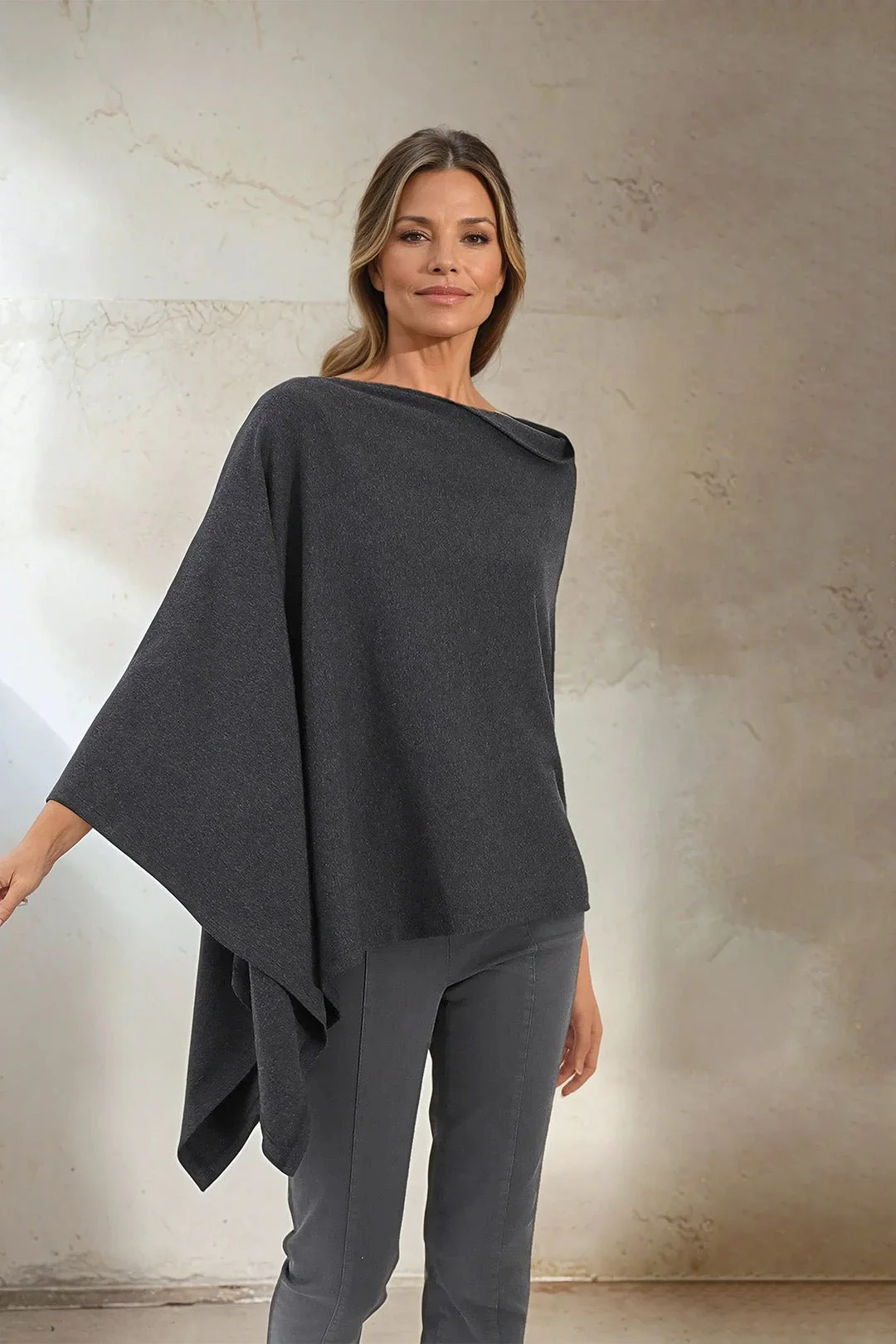 VARA WRAP IN HEATHERED PIMA COTTON STRETCH - Image 5